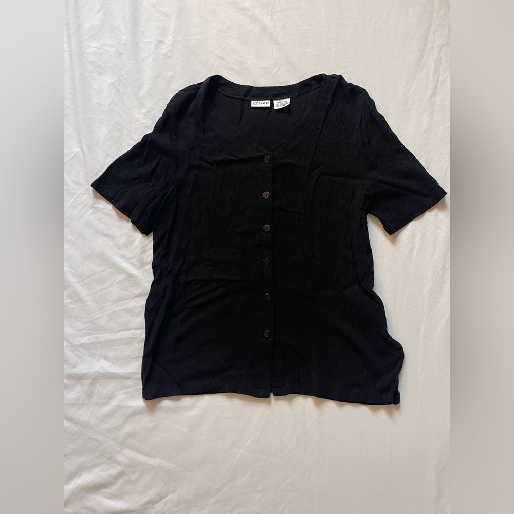 Liz Baker Black Button-Down Women's Shirt